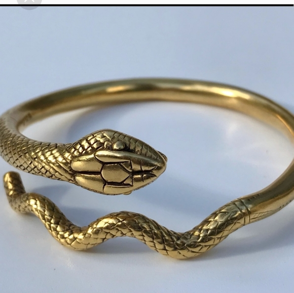 Mma Egyptian revival snake bracelet bangle gold tone serpent